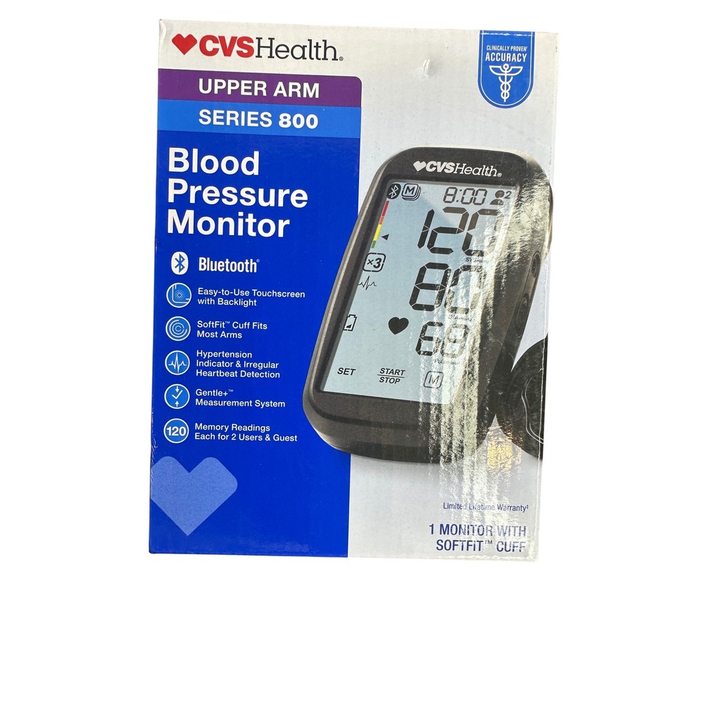 CVS Health Series 800 Bluetooth Upper Arm Blood Pressure Monitor Touchscreen